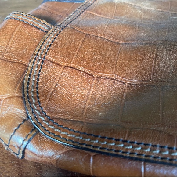 Fossil vintage shoulder bag faux crocodile embossed brown - Picture 12 of 14